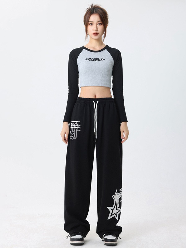 Picture of New American Sports Pants Women's 2023 Drawstring Printed Casual Pants Jazz Dance Hot Girl Sweatpants Fashion Brand