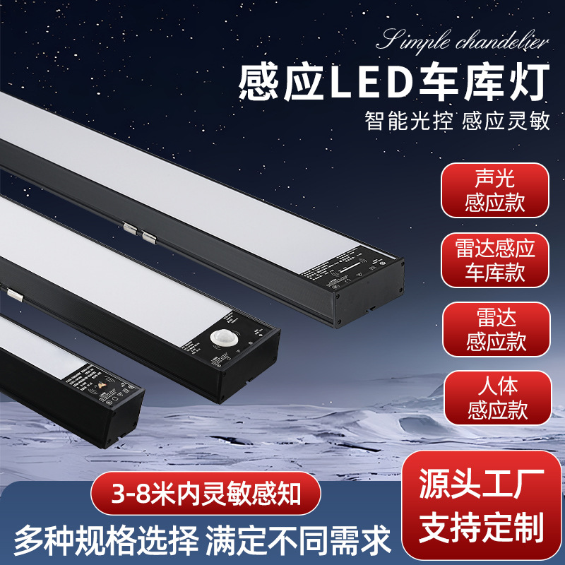 Picture of Self-Networking Sensor Garage Square Light with App Connectivity, Radar-Controlled Low-Light Parking Lot Warehouse Property Light, Garage-Specific