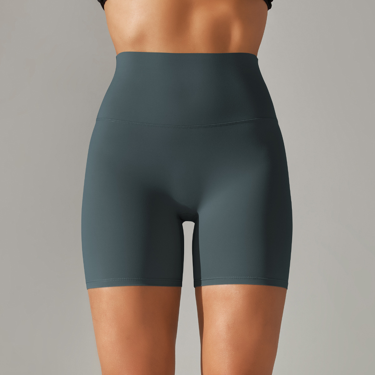 Picture of Spring and Summer New Solid Color Yoga Shorts Double-Sided Brushed Tight-Fitting High-Waist Elastic Sports Fitness Three-Point Yoga Pants for Women