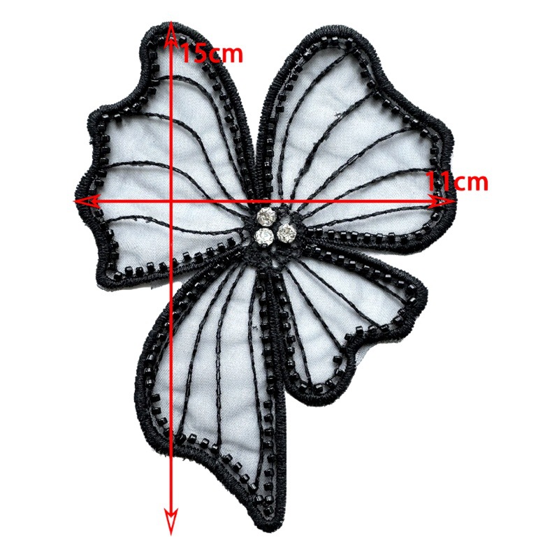 New Hot Selling Organza Embroidery Beading Diamond Barcode Women's Dress DIY Decorative Lace Accessories Wholesale