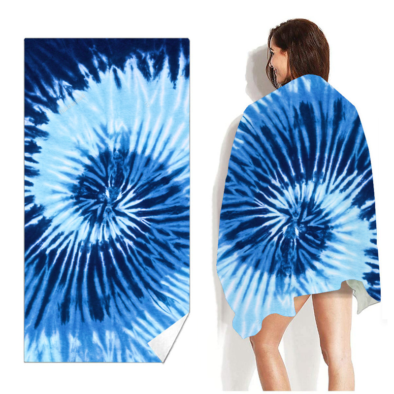 Picture of New Cross-Border Amazon European and American Double-Sided Velvet Quick-Drying Bath Towel Customizable Printed Towel Beach Swimming Beach Towel