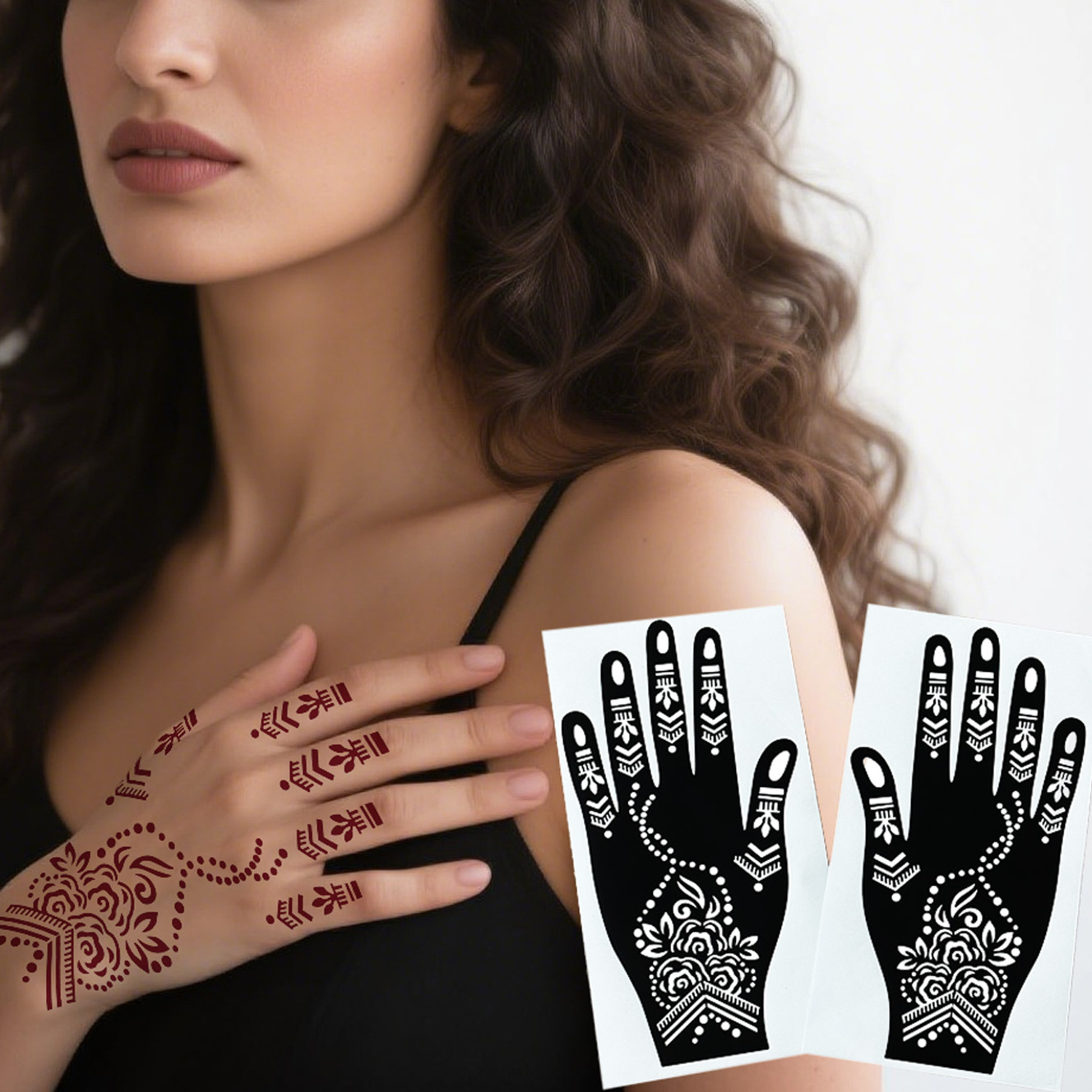 Picture of Dark Wind Hand Tattoo Palm Tattoo Template Hand Simulation Temporary Sticker Beautiful Original Hand Tattoo