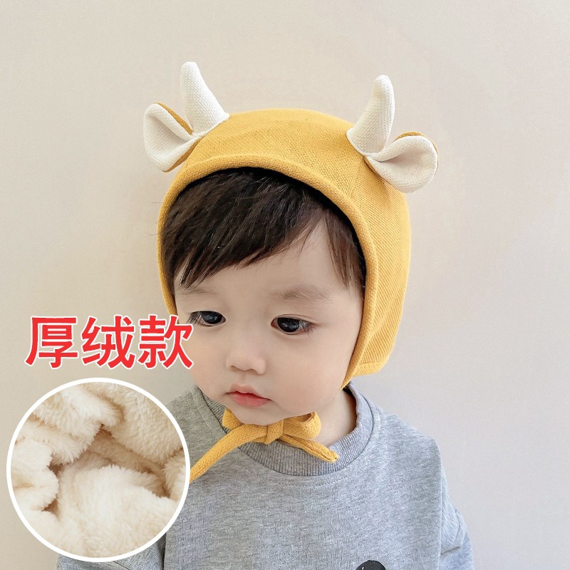 Picture of Baby Hat Spring and Autumn Baby Cute Super Cute Autumn and Winter Baby Ear Protection Newborn Female Baby Fetal Hat Boy