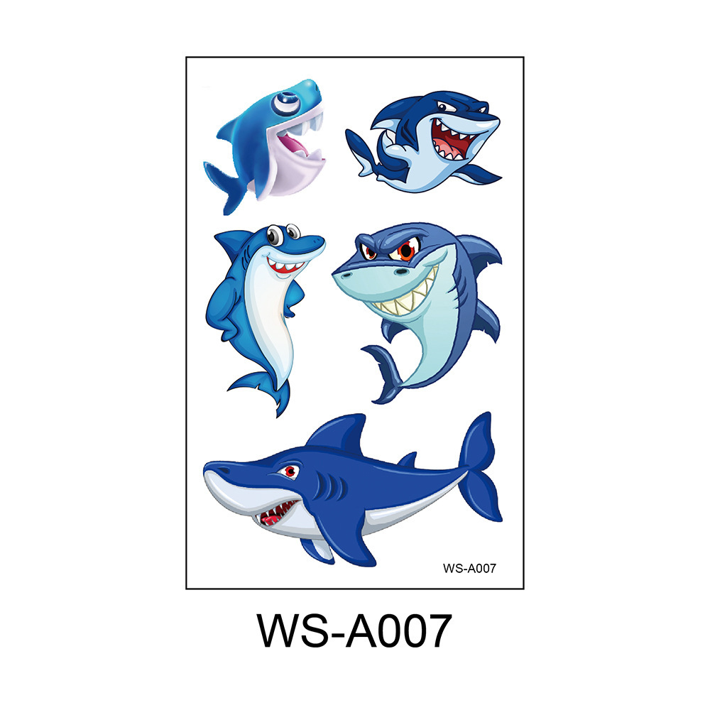 Picture of Spot Wholesale Children's Cartoon Original Tattoo Stickers Marine Animal Summer Tattoo Stickers Dolphin Shark Little Whale