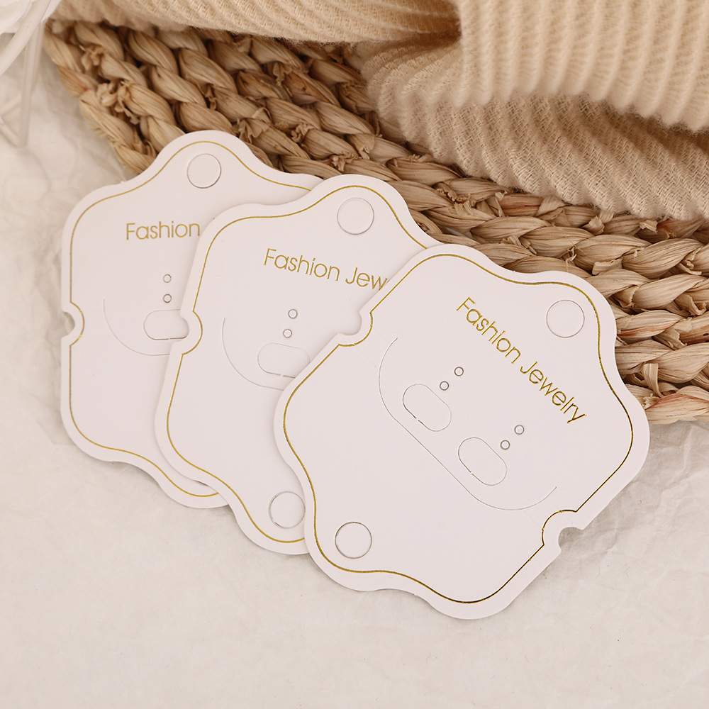 Classic Printing Bronzing Craft Folding Card Pieces Earrings Earrings Necklace Display Cardboard Fashion Jewelry Packaging Accessories