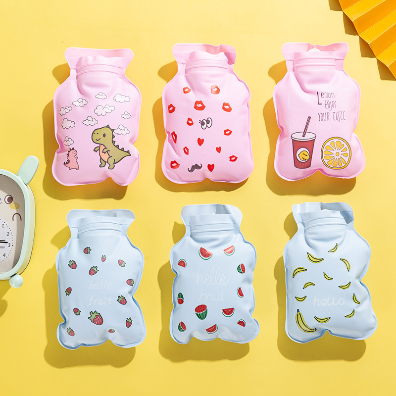 Picture of Cute water injection hot water bag wholesale cartoon pvc hand warmer printed logo gift small water filling warm water bag