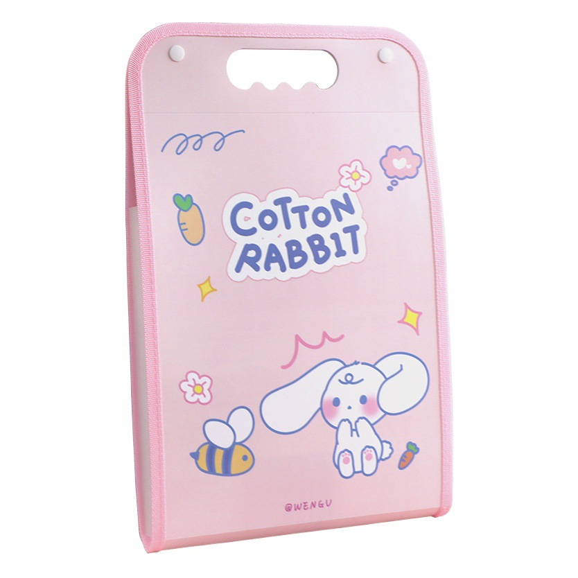 Wen Gu Vertical Portable Organ Folder Student Multi-layer Classification Cartoon Test Paper Data Storage Bag Stationery Wholesale