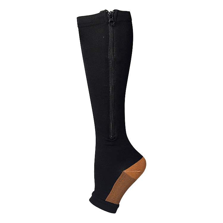 Picture of Cross-Border Elastic Zipper Socks, Open-Toe Sports Compression Socks, Compression Socks, Long Tube Sports Calf Socks