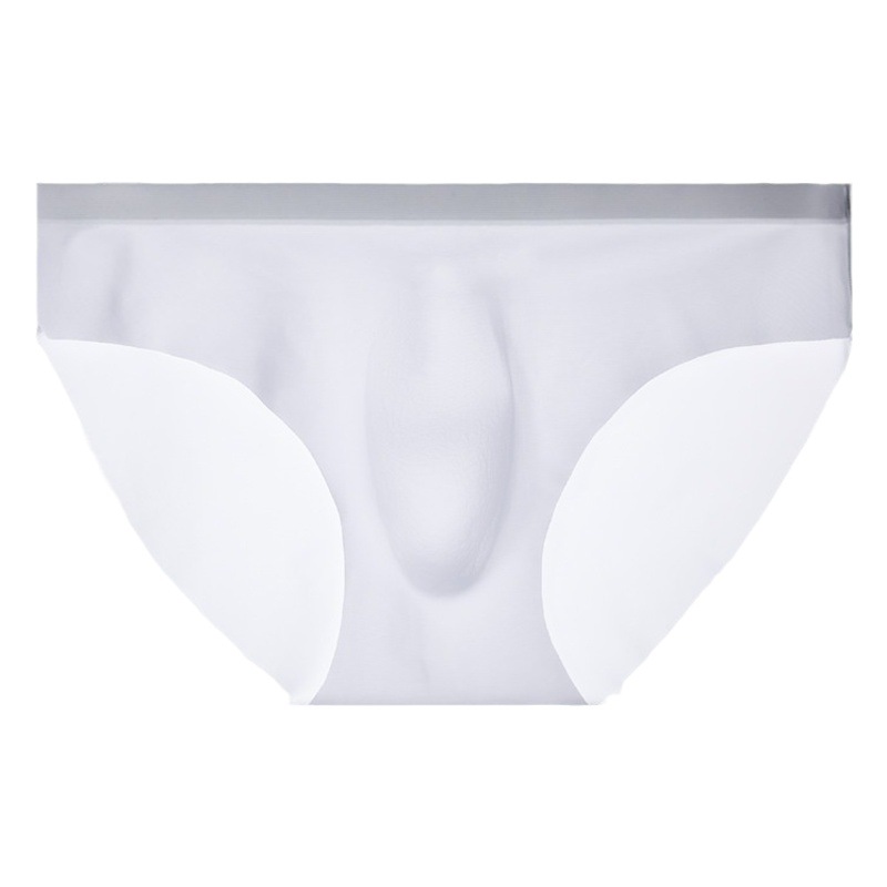 Men's underwear men's ice silk briefs summer breathable quick-drying seamless shorts transparent ultra-thin sexy pants