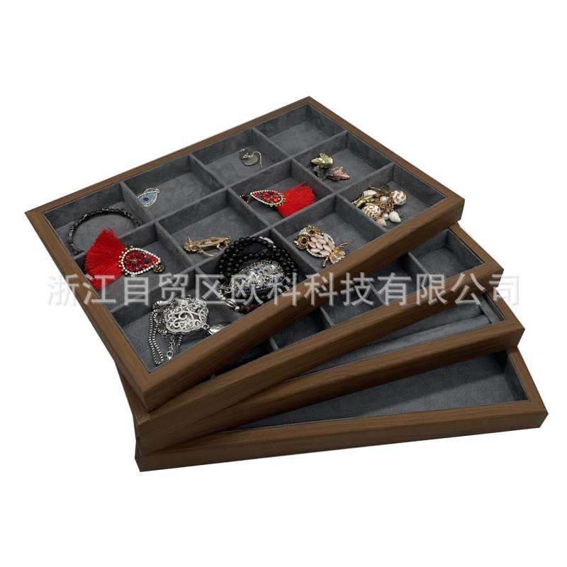 in stock Black Walnut Wooden Jewelry Jewelry Glasses Sunglasses Display Tray Flat Plate Empty Plate Boutique