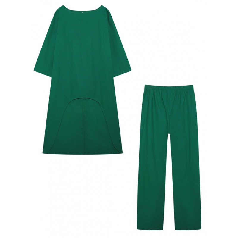 Picture of 2023 European and American New Women's Cotton and Linen Fashion Casual plus size Irregular Long-sleeved suit Wide-leg Pants Two-piece Set