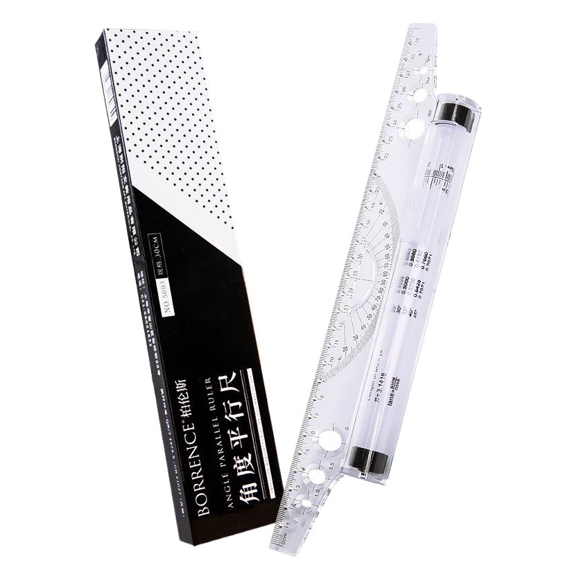 Multifunctional parallel ruler 30cm student design drawing roller ruler architect examination professional angle balance ruler