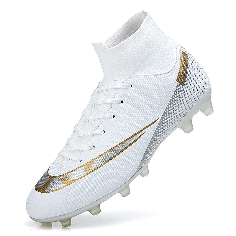 Cross-border plus size Soccer Shoes Men's High-top Youth Student Competition Training Shoes Artificial Grass Long Shattered Nails sneaker