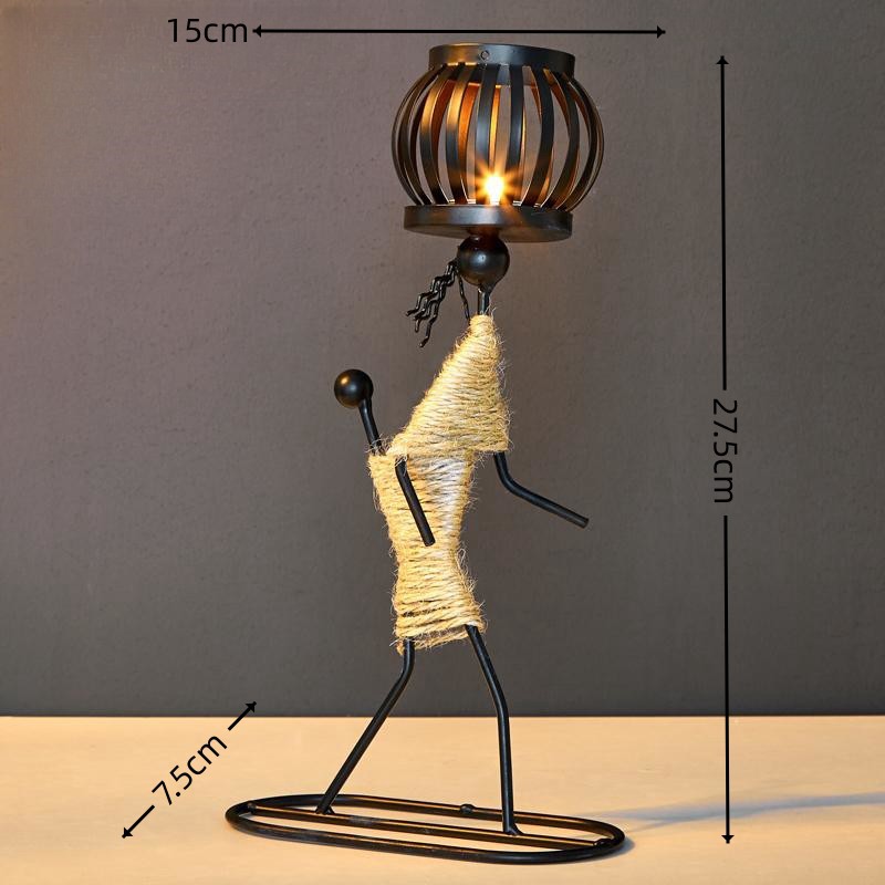 Picture of Cross-border Iron Candlestick Decoration Ornaments European Restaurant Dining Table Atmosphere Lamp Candlestick Home Metal Crafts