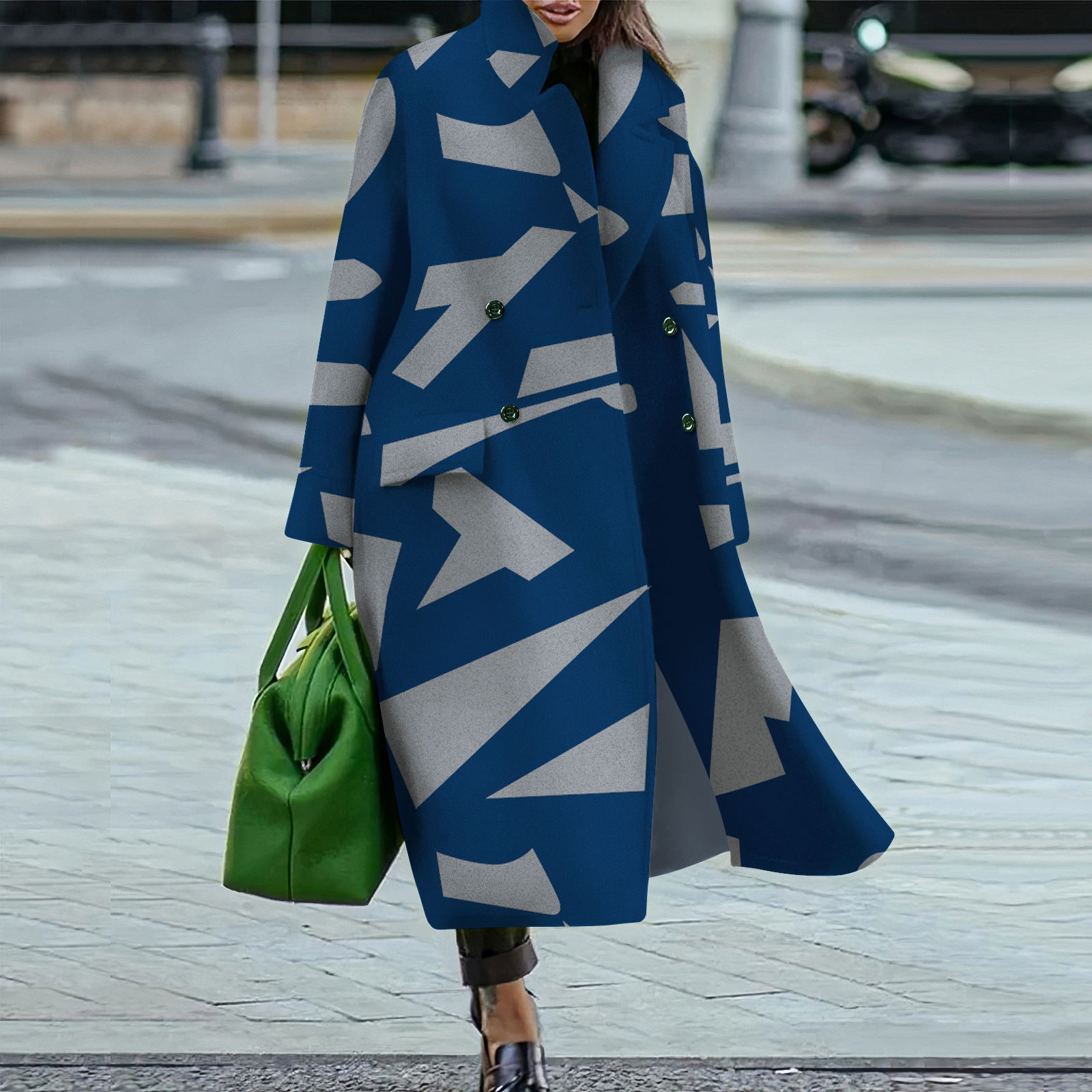 Picture of Amazon Cross-border Foreign Trade Europe and America Explosions Loose Winter and Autumn Women's Woolen Jacket Warm Commuting Elegant Coat
