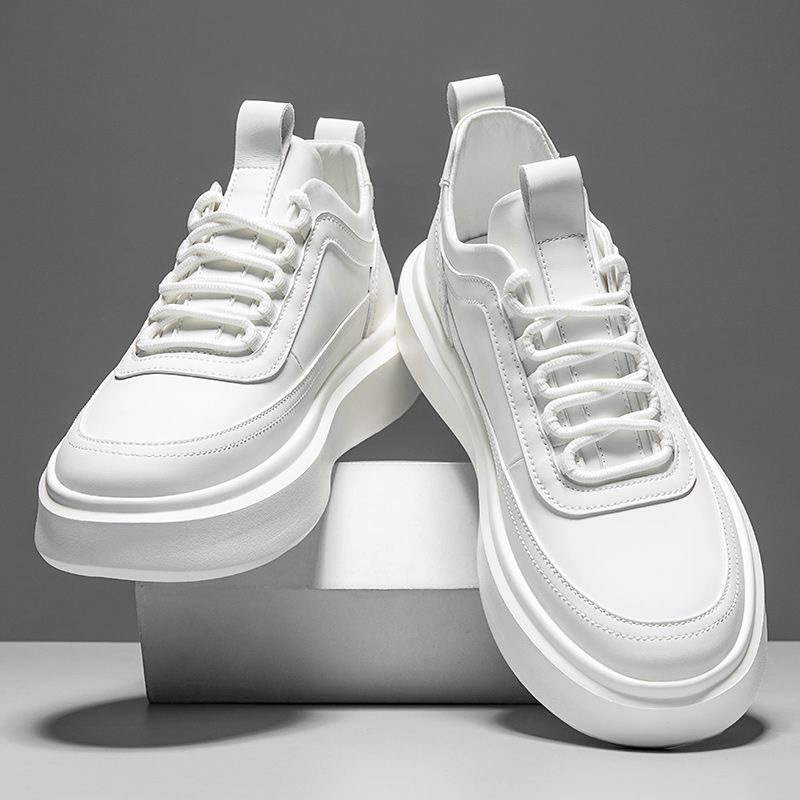 2024 Spring New Men's Shoes Breathable Trendy All-match Sneakers Inner Height Platform Casual Shoes Sports White Shoes for Men