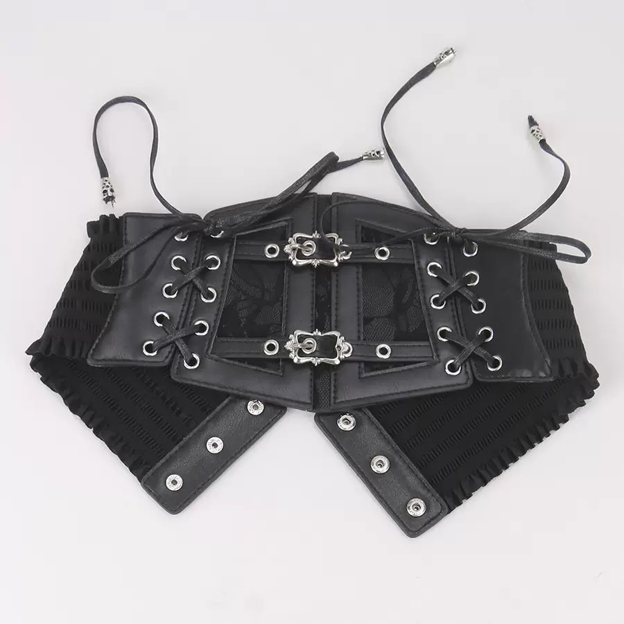 European and American Women's Lace Girdle Wide Belt Lace-Up Body-Shaping Fashion Accessories Shirt Skirt Decorative Belt Versatile Style