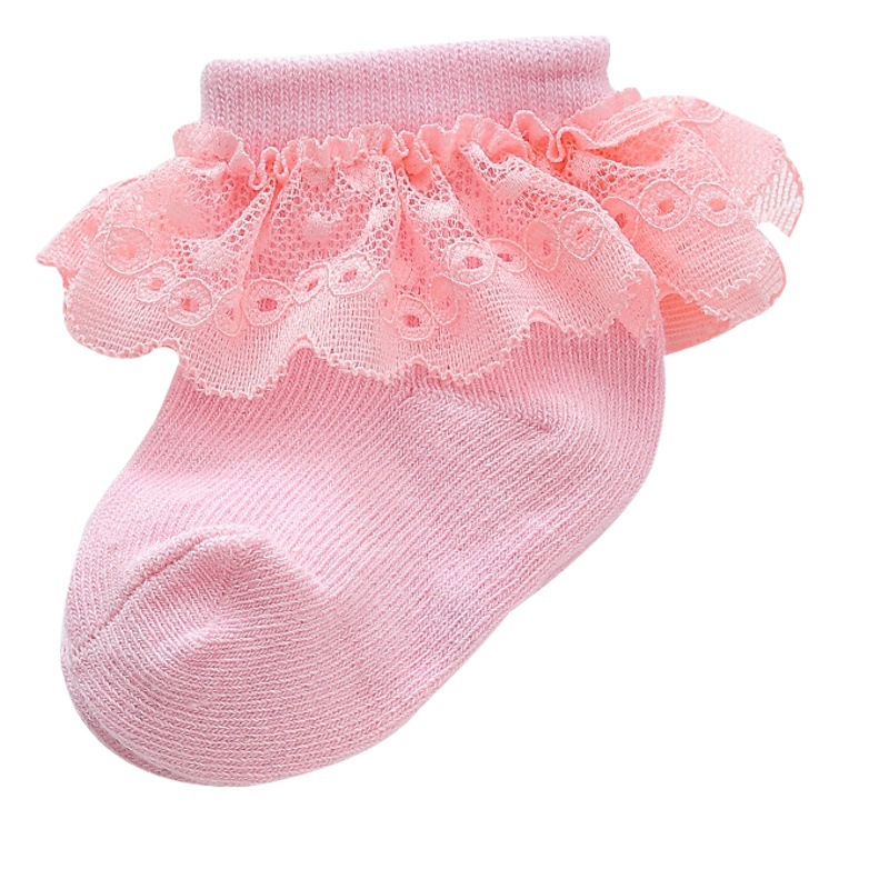 Baby Girl Socks Lace Kidsren's Lace Socks Big Red New Year One-Month-Old Baby Socks Little Girl Socks Spring & Fall
