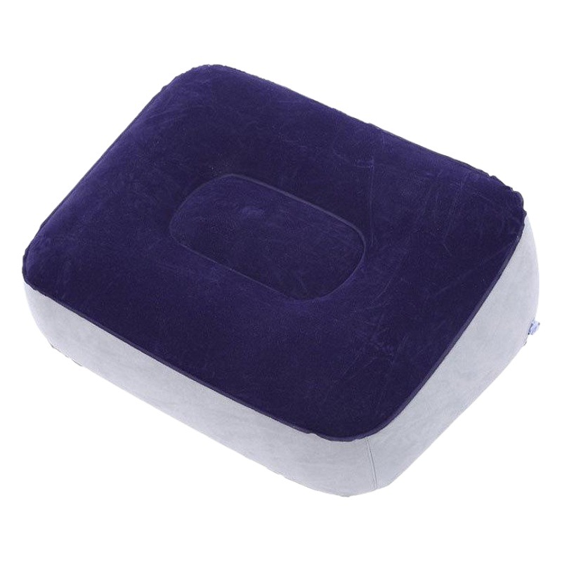 Cross-Border New Flocking Inflatable Foot Pads Thickeneded Pvc Outdoor Travel Inflatable Footrest Aircraft High-Speed Rail Footrest Pillow