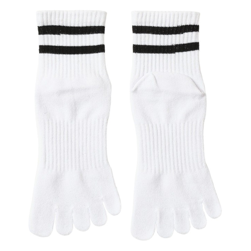 New Autumn and Winter Men's Thickened Solid Color Five-finger Socks Sports Leisure Warm Mid-tube Toe Socks Long-term Stable Goods