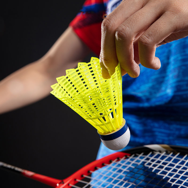 Picture of Deli F2212 Anginette Badminton 6 Pack Nylon Color Training Badminton (White + Yellow)