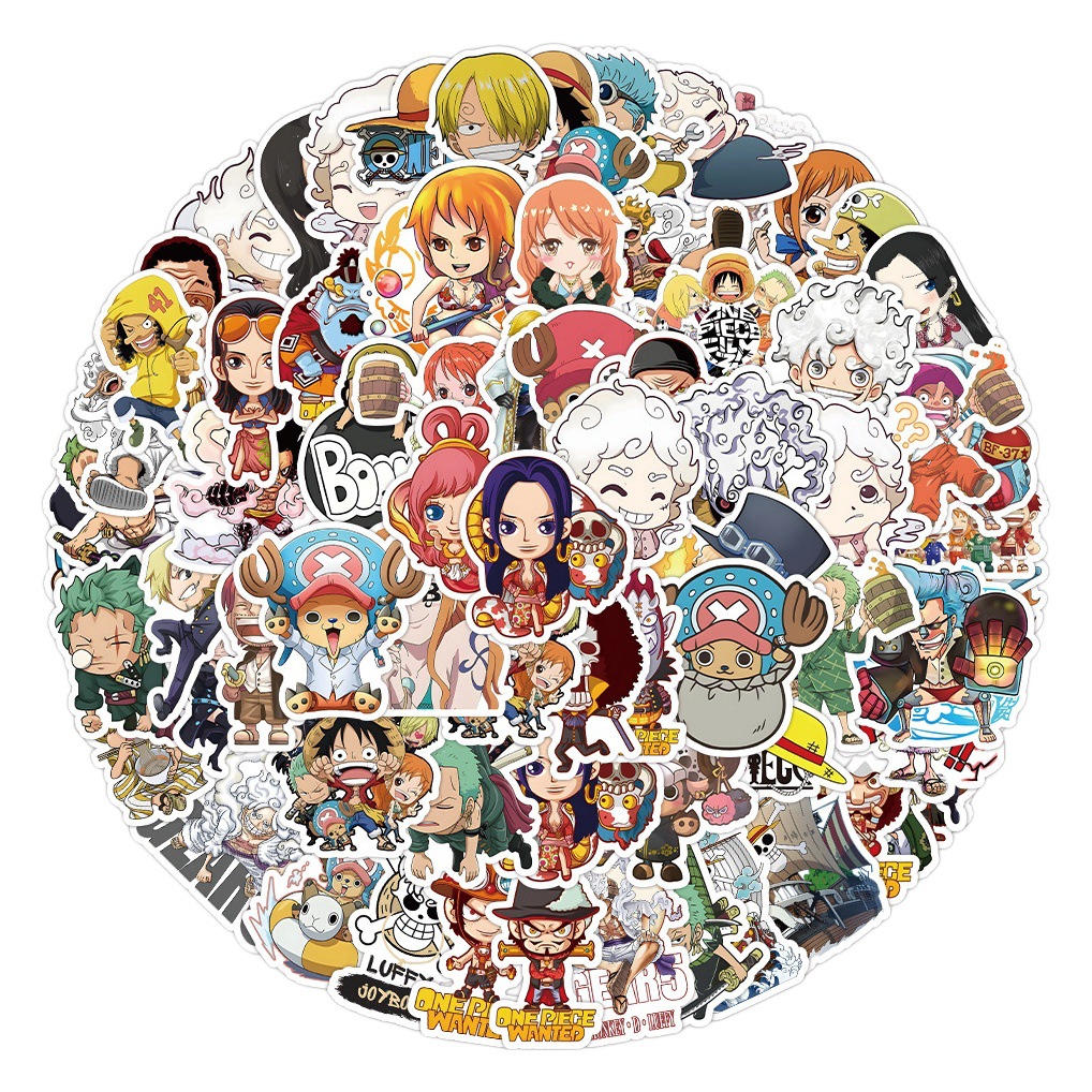 100 Q-version outer thief King 5-speed Luffy graffiti stickers diy hand account stationery water cup computer waterproof stickers wholesale