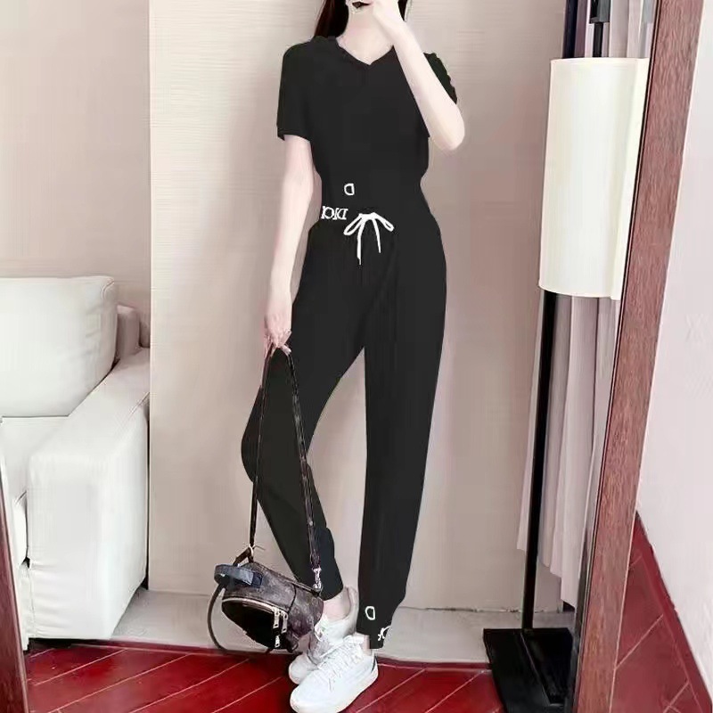 Picture of 2025 New Summer Fashion Youthful Stylish Pencil Pants Set for Women Trendy Plus Size Goddess Two-Piece Outfit