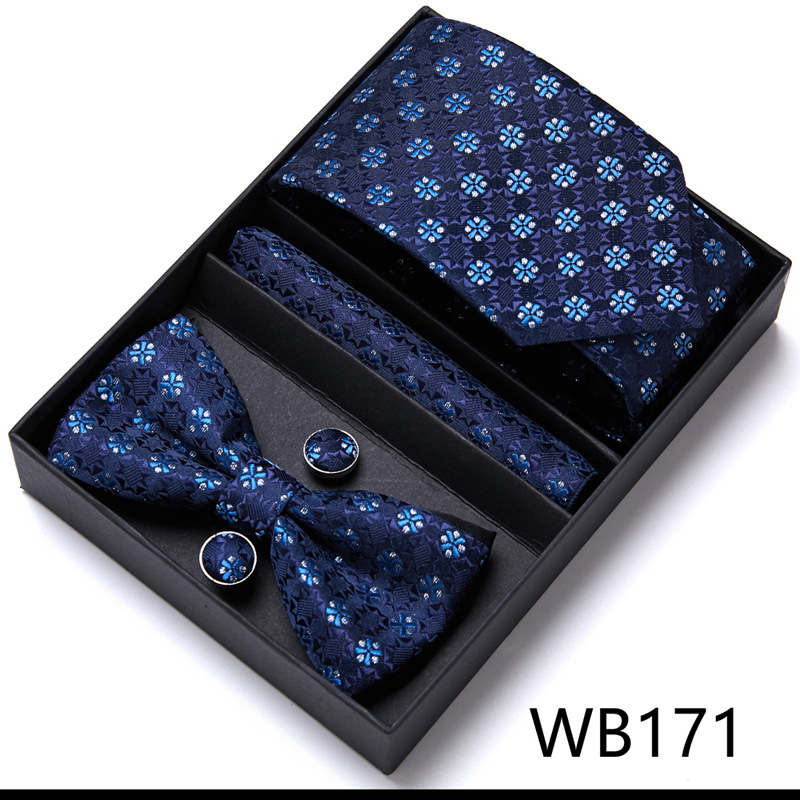 Picture of Men's tie bow tie set gift box 6 sets group tie business formal wedding tie manufacturers wholesale