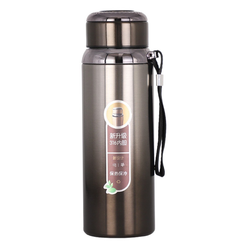 316 stainless steel thermos cup large capacity sports water pot with rope travel pot water cup gift print logo
