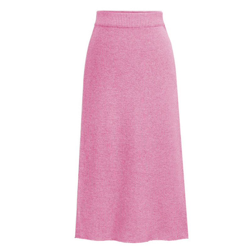 Picture of Skirt women's slimming mid-length plus size woolen skirt split hip skirt one-step skirt high waist long skirt 75cm