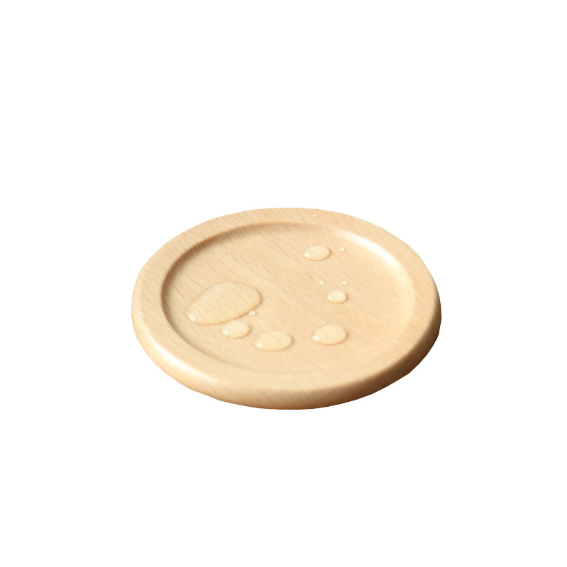 Picture of Creative Wooden Coaster Logo Engraved Fixed Wooden Tea Tray Cup Holder Tea Mat Wooden Tea Holder Japanese Heat Insulation Mat