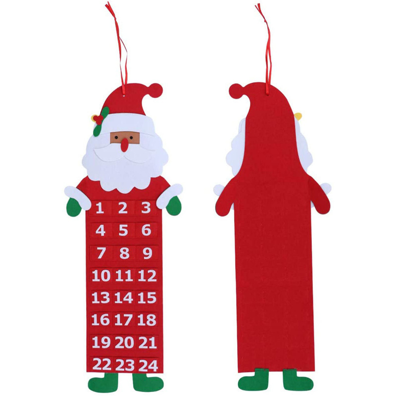 RG8 felt non-woven Christmas wall calendar Old Man snowman fawn countdown pocket calendar Christmas home decoration
