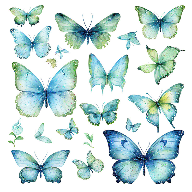 Picture of Glitter Butterfly Wings Tattoo Sticker Arm Face Decorations Waterproof Lasting Butterfly Cute Photo Makeup Color Stickers