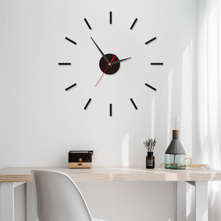 Creative punch-free diy wall clock Nordic simple living room bedroom clock personalized mute clock decorative wall sticker clock