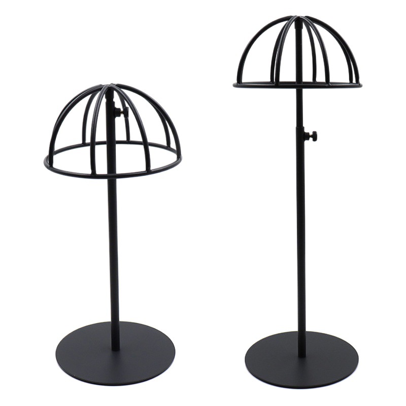 Black stainless steel hat rack entrance hat storage rack metal three-dimensional support hat rack hat holder display