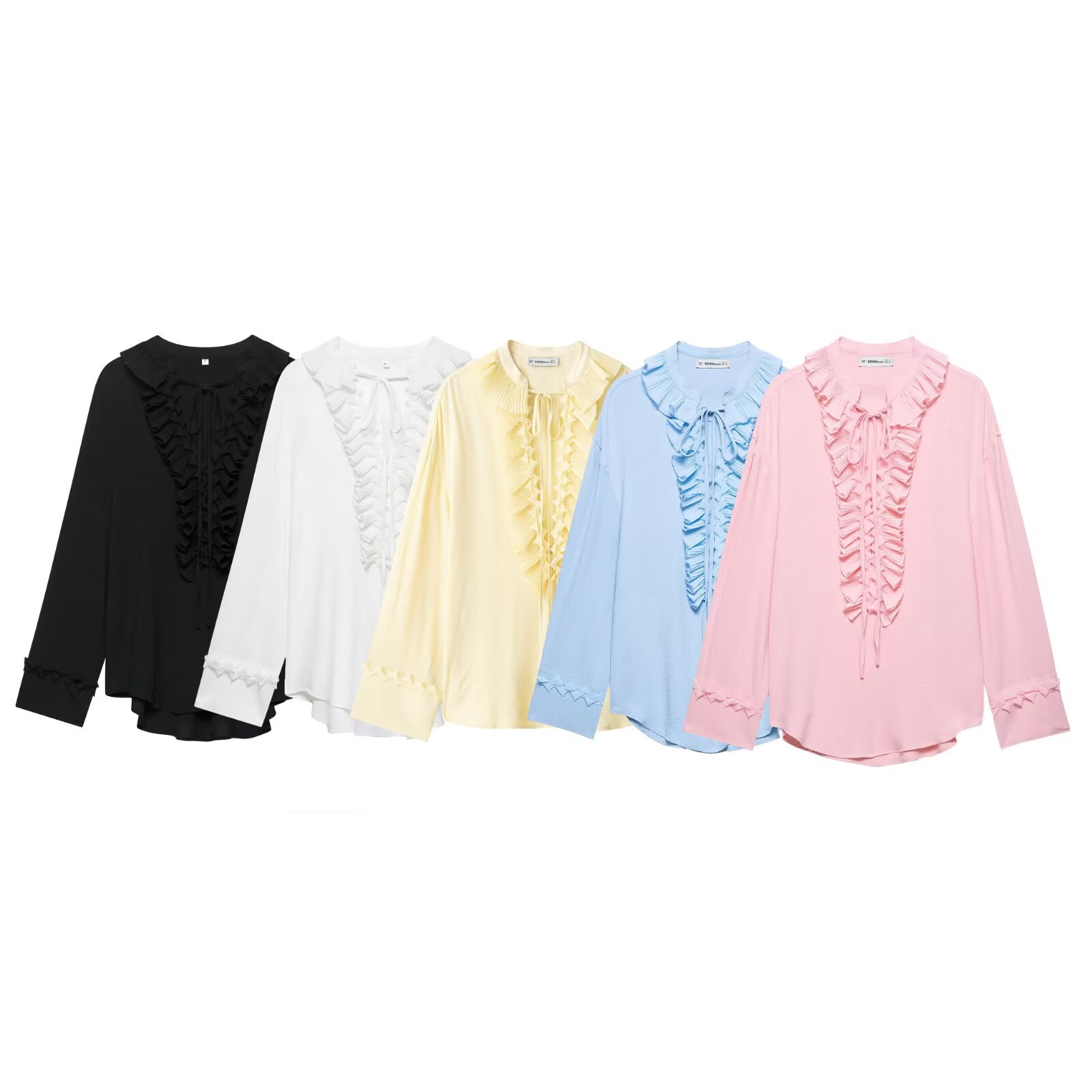 Picture of Deeabae New Summer Women's French Ruffled Loose V-Neck Shirt Women's Skirt Shirt 1284891