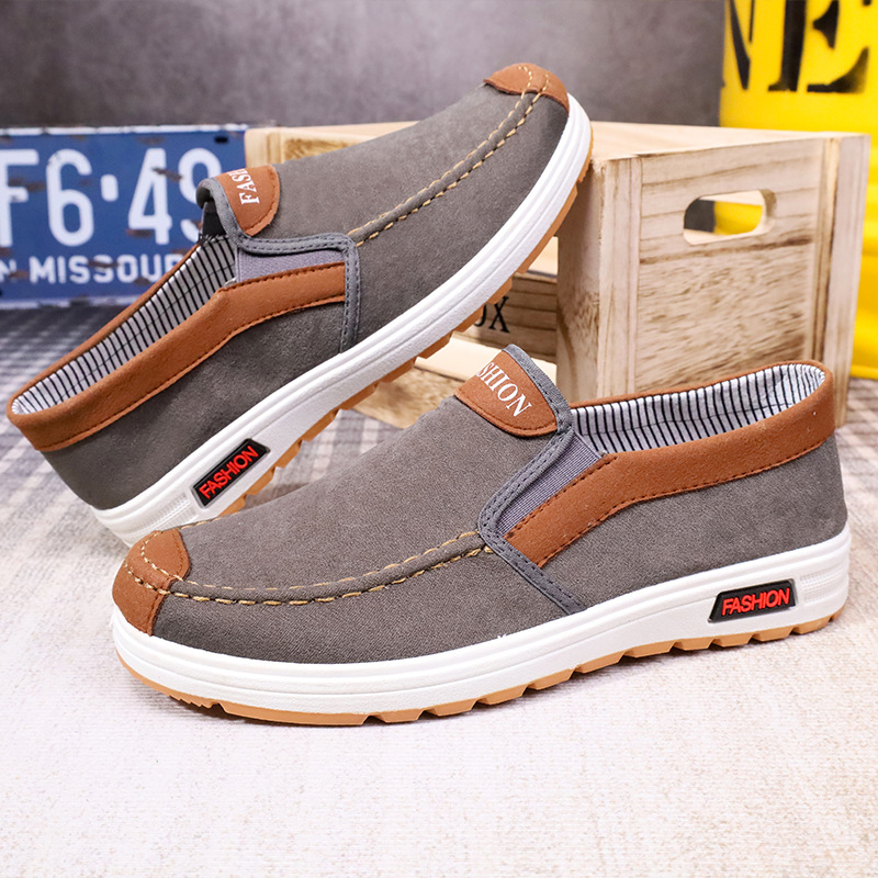 2023 New Spring Old Beijing Cloth Shoes Men's Beef Sole Work Shoes Breathable Casual Shoes Middle-aged and Elderly Lazy Shoes