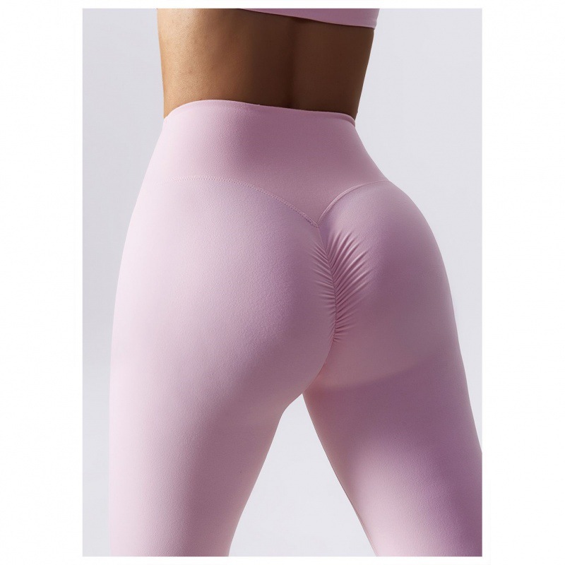 Net Red Peach Yoga Wear Women's High Waist Tight Belly Controlling Elastic Butt Lifting Fitness Pants Nude Feel Sports Pants