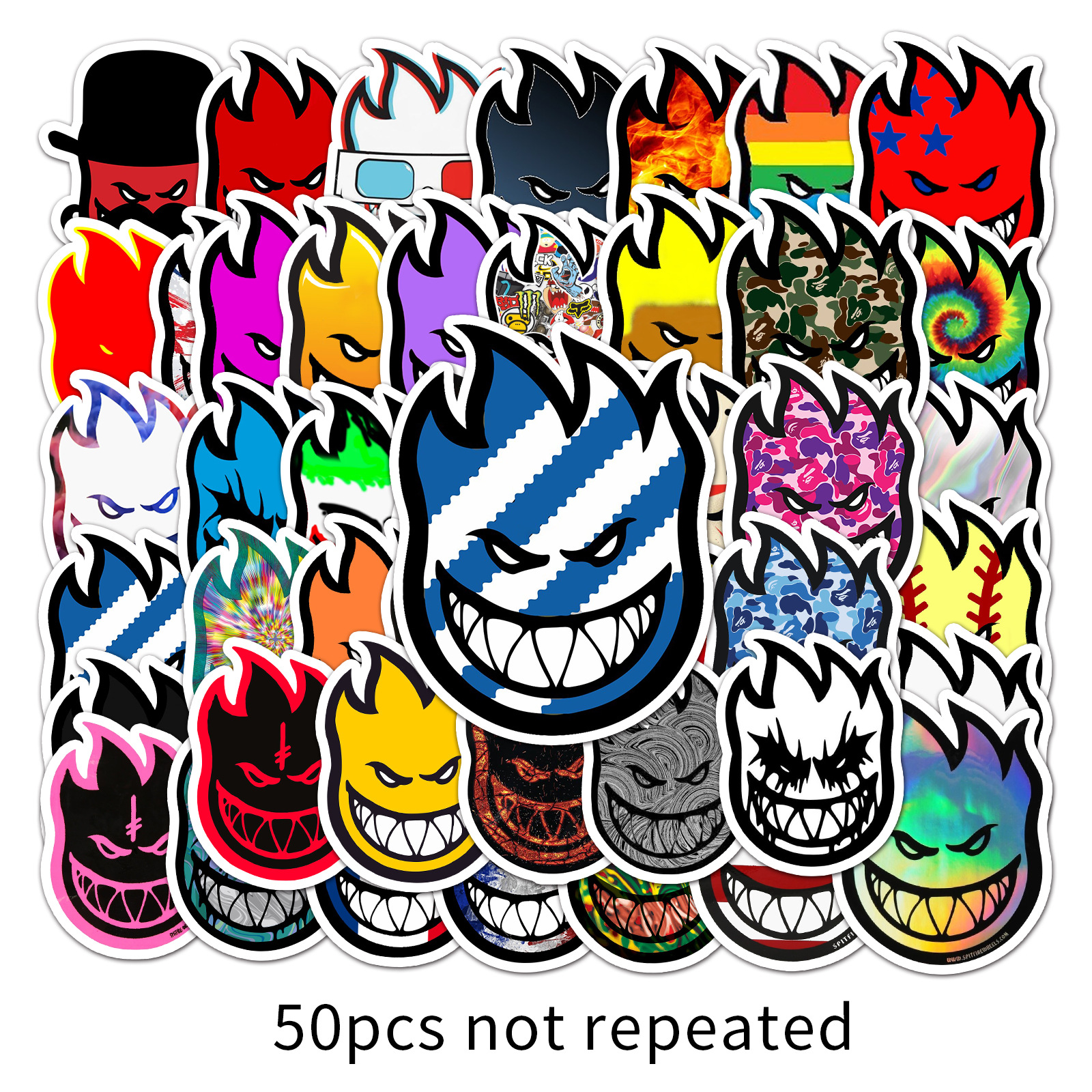 Picture of 50 small fire graffiti stickers personalized cross-border cool tide brand DIY skateboard cup luggage stickers wholesale
