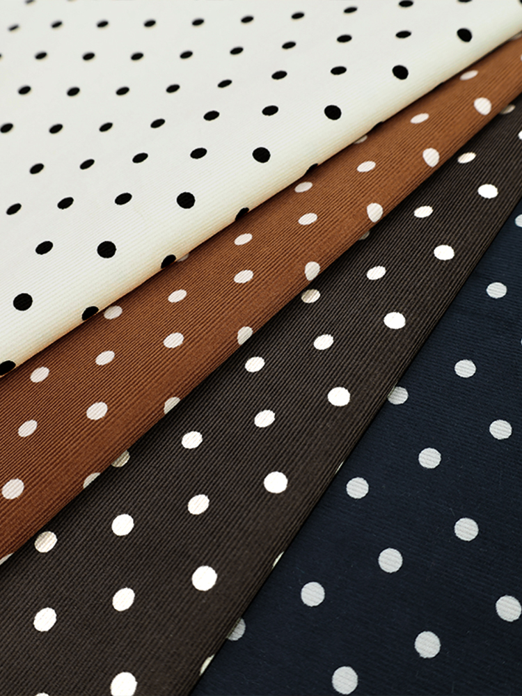 Japanese Hokkoh21W Corduroy Fabric Retro Polka Dot Handmade DIY Vest Dress Fabric