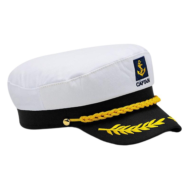 Hat Factory Wholesale Wheat Ear Embroidery Captain Sailor Hat Men and Women British Navy Hat Student Sunshade Flat Cap