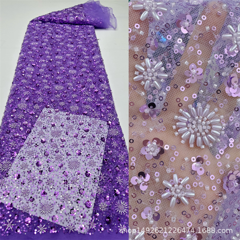 New Hot Selling Lace Beaded Fabric Cross Border Women's dress Wedding Dress Clothing DIY Sequin Fabric