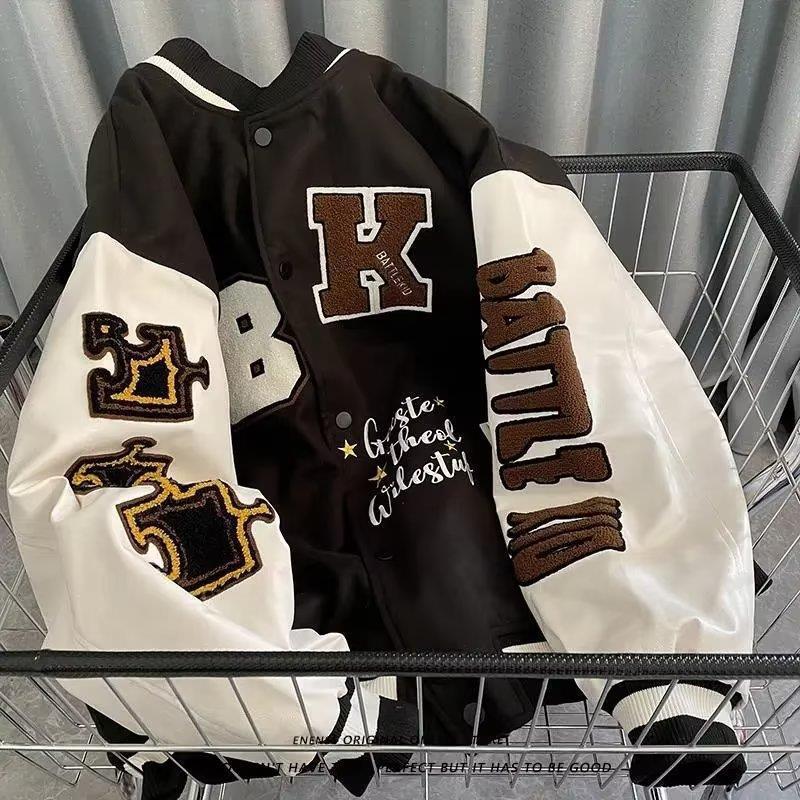 Picture of 2023 American Fashion Vintage Letter Embroidered Printed Baseball Jacket Cotton-padded Women's Loose Spring and Autumn Handsome Jacket