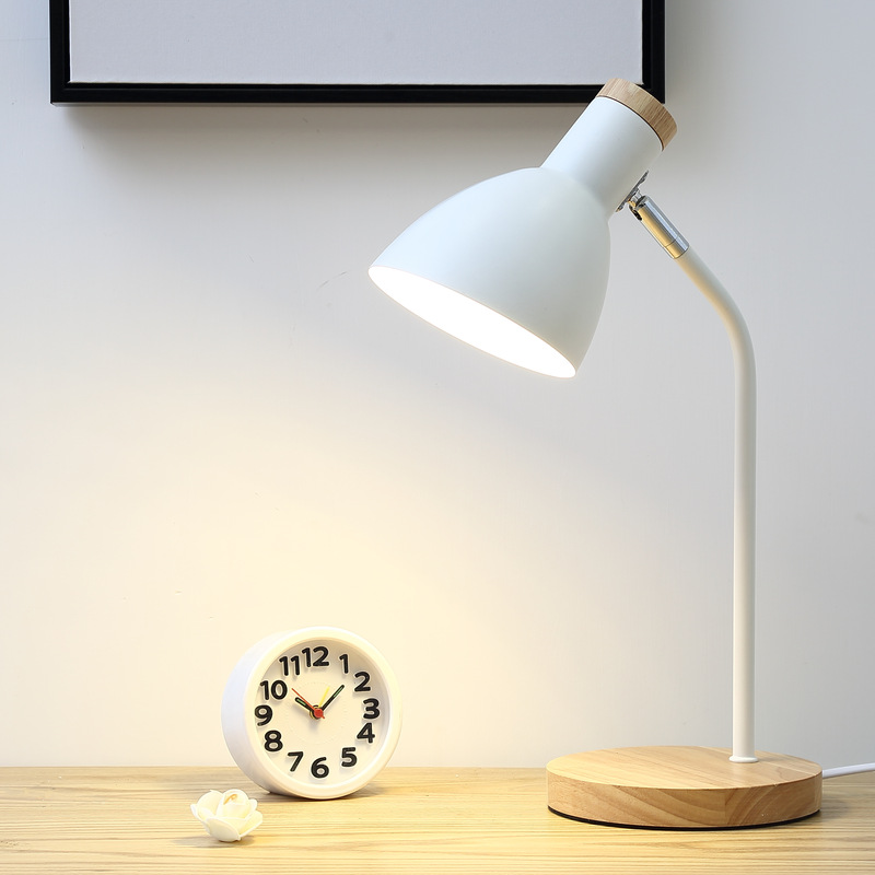 Picture of Night Desk Lamp for College Students Night Reading Lamp Simple Modern Nordic Creative Dormitory Bedroom Plug-in Bedside Lamp