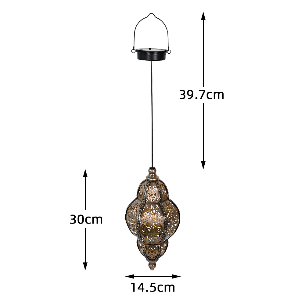 Picture of Cross-border European Iron Lanterns, Solar Lights, Moroccan Hanging Tree Chandeliers, Decorative Atmosphere, Garden Garden Lights, Outdoor