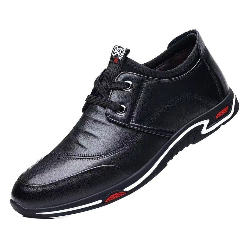 2023 new leather casual shoes lace-up breathable leather shoes work shoes cross-border wholesale men's shoes one-piece delivery