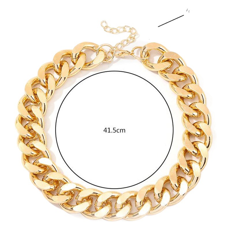 Picture of NZ1443 cross-border European and American jewelry fashion personality thick chain necklace retro punk aluminum neck chain men and women hip hop