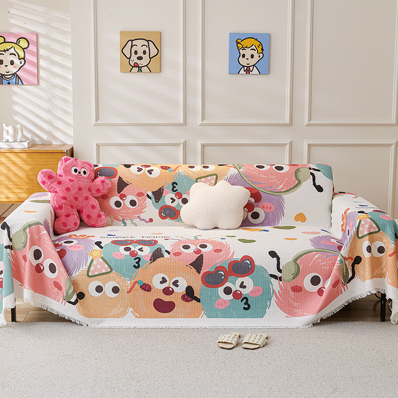 2025 new dopamine cartoon cute sofa cover blanket non-slip wear-resistant one-piece all-inclusive sofa towel cover