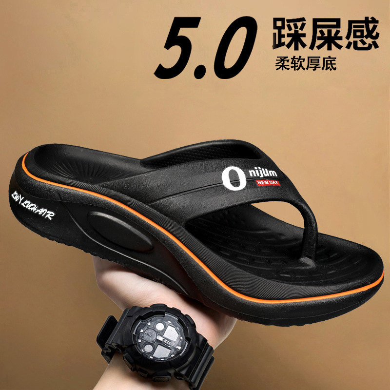 2025 Men's Flip-Flops Men's Fashion New Style Slippers for Going Out Non-Slip Men's Slippers Beach Slippers Men's Style