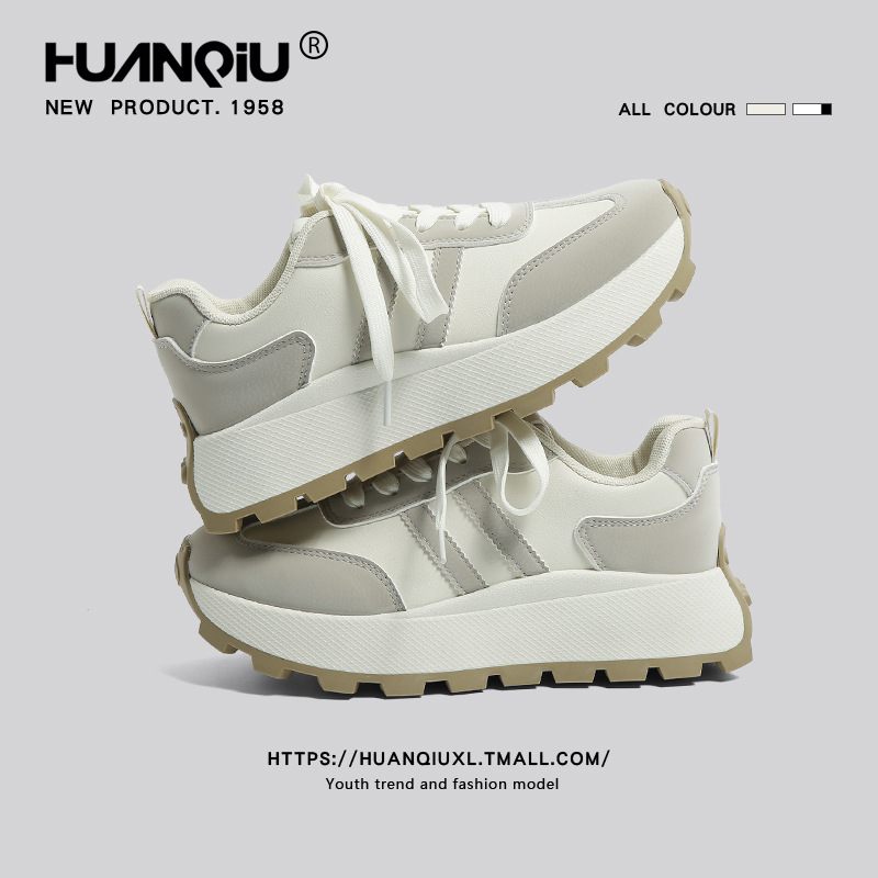 Universal Thick Sole Small Waist Torre Shoes Women's 2024 Winter New All-match Niche Sports Casual Running Waffles Shoes